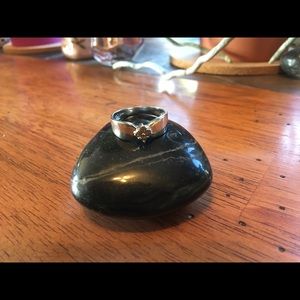 New Champagne Diamond Ring  with 925 Silver Band